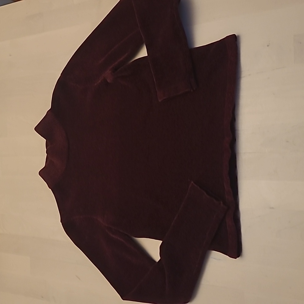 LIKE NEW Zara Thick Chenile Feel Deep Red Long Sleeved Mock Neck Sweater